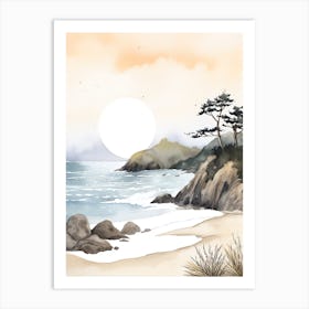 Watercolour Of Pfeiffer Beach   Big Sur California Usa 2 Art Print