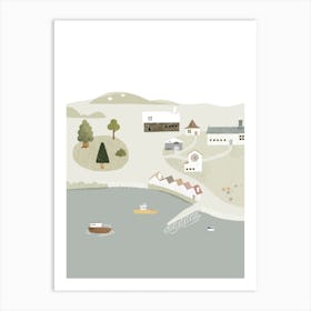 Cute Seaside Town Nursery Art Print
