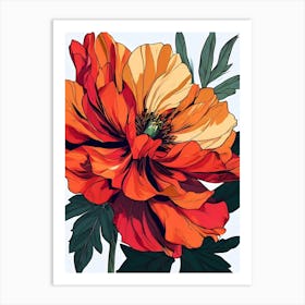 Orange Poppy Flower Art Print