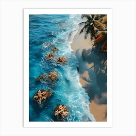 Aerial View Of A Tropical Beach 3 Art Print