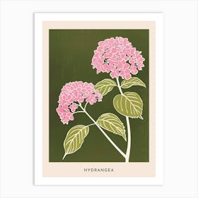 Pink & Green Hydrangea 2 Flower Poster Art Print