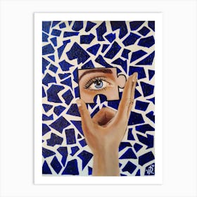 Modern Mosaic / Blue / 30x40cm Art Print