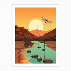 Sunset Dragonfly 1 Art Print