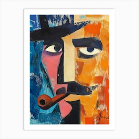 Abstract Representing A Man Smoking A Pipe Art Print