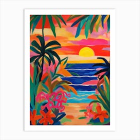 Colorful Sunset At The Beach Art Print