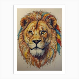 Lion Head 4 Art Print