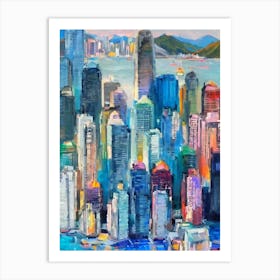 Hong Kong Victoria Harbour Hong Kong Abstract Block 1 harbour Art Print