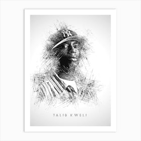 Talib Kweli Rapper Sketch Art Print