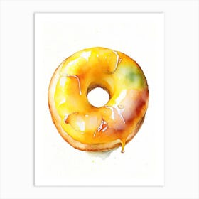 Mango Glazed Donut Cute Neon 3 Art Print