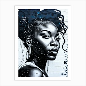 Graffiti Mural Of Beautiful Black Woman 7 Art Print