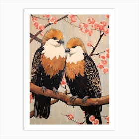 Art Nouveau Birds Poster Crested Caracara 3 Art Print