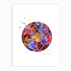 Soccer Ball Watercolor Football Art Print