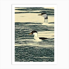 Loon 2 Linocut Bird Art Print