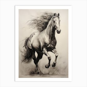 A Horse Painting In The Style Of Grisaille 3 Art Print