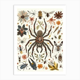 Colourful Insect Illustration Tarantula 14 Art Print