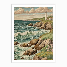 Lighthouse At The End Of The Road Art Print