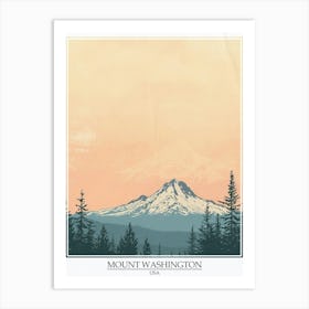 Mount Washington Usa Color Line Drawing 2 Poster Art Print