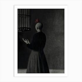 Woman In A Cage Art Print