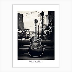 Poster Of Nashville, Black And White Analogue Photograph 2 Art Print