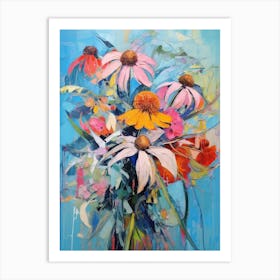 Abstract Flower Painting Coneflower 3 Art Print