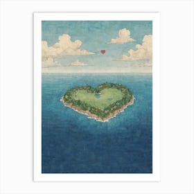 Heart Island 1 Art Print