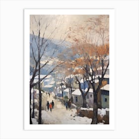 Winter City Park Painting Namsan Park Seoul South Korea 1 Art Print