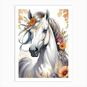 Floral Horse (14) Art Print