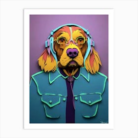 Dj Dog 1 Art Print