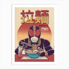 Kamen Rider Black Eating Ramen Art Print