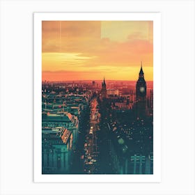 London Retro Collage Style 2 Art Print