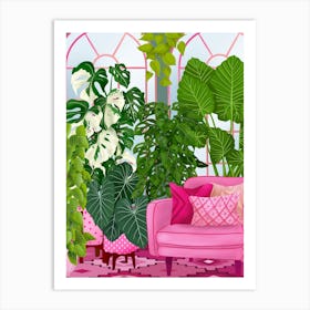 Pink Plant Room1 Art Print