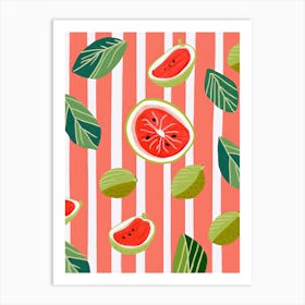 Guava Fruit Summer Illustration 2 Art Print
