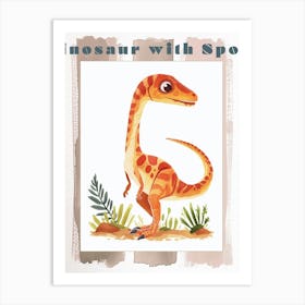 Cute Spotted Dinosaur Illustration Poster Art Print
