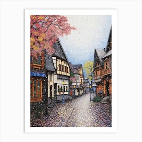 Leavenworth Washington Pointillism 10 Art Print