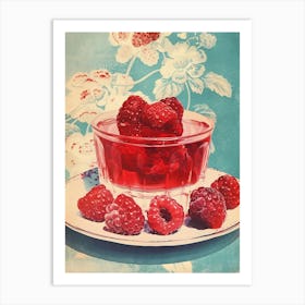 Raspberry Jelly Retro Collage 1 Art Print