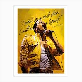 Freddie Mercury Art Quote Art Print