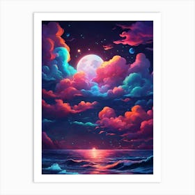 Moon And Clouds 3 Art Print