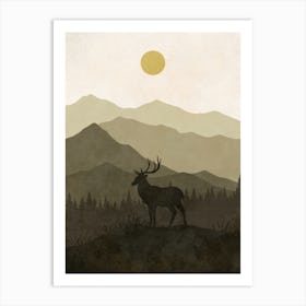 Deer In The Mountains 8 Art Print