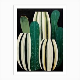 Modern Abstract Cactus Painting Zebra Cactus 2 Art Print
