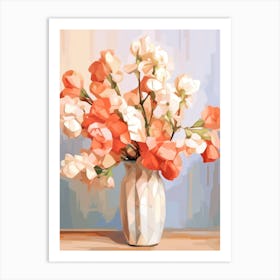 Sweet Pea, Flower Still Life Painting 1 Dreamy Art Print