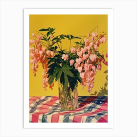 Bleeding Heart Flowers On A Table   Contemporary Illustration 2 Art Print