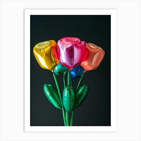 Bright Inflatable Flowers Rose 1 Art Print