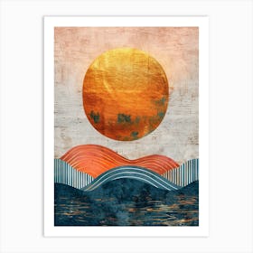 Sunset Over The Ocean 2 Art Print