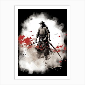 Samurai Sumi E Illustration 2 Art Print