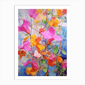 Abstract Flower Painting Bougainvillea 3 Art Print