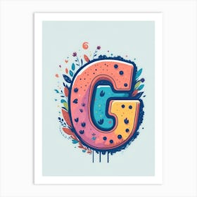 Colorful Letter G Illustration 14 Art Print