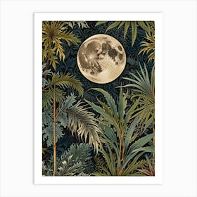 William Morris Moonlight In The Jungle Art Print