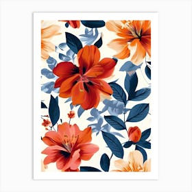 Seamless Floral Pattern 52 Art Print