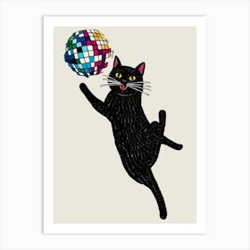 Disco Cat Art Print