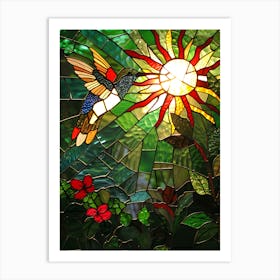 Hummingbird Stained Glass 2 Art Print